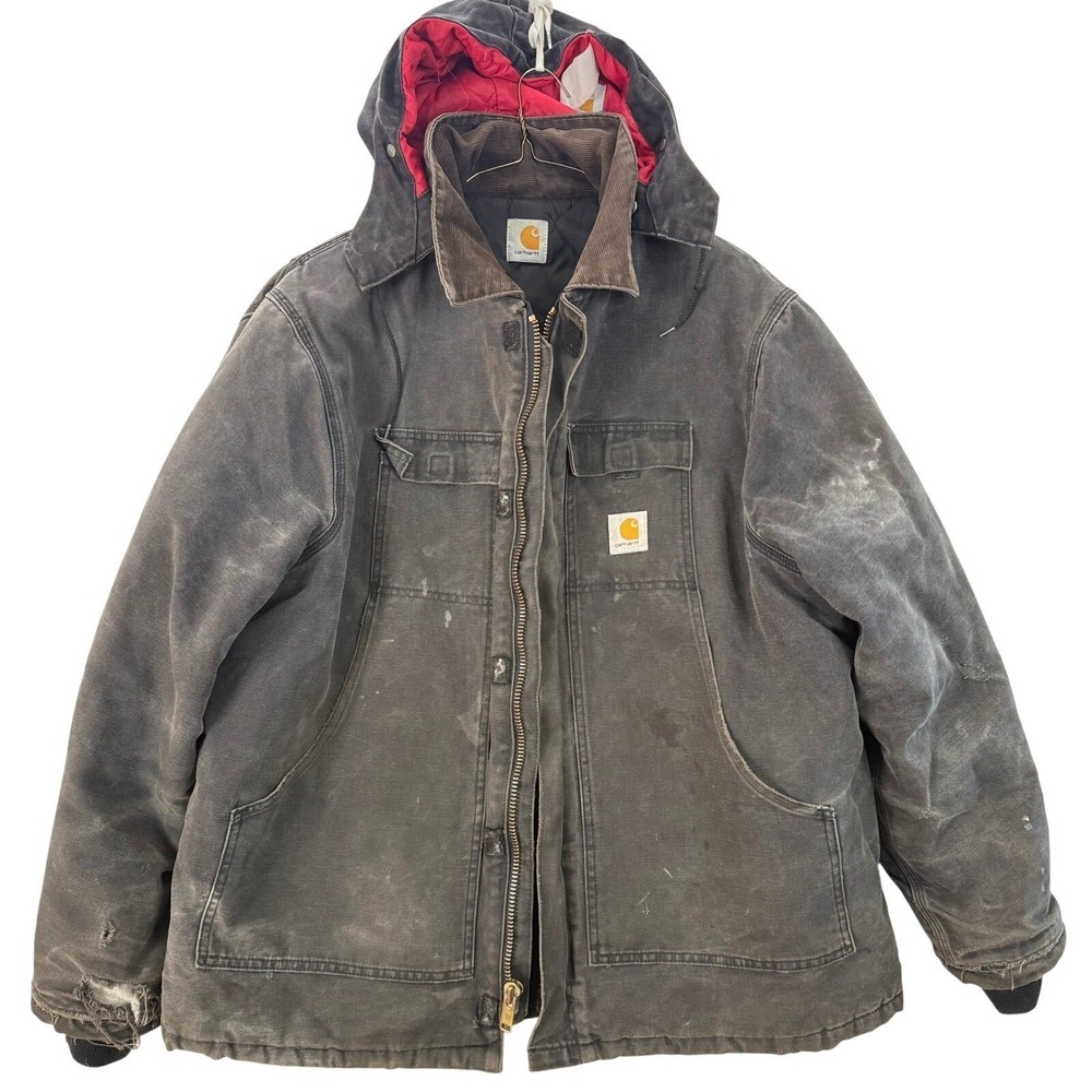 Carhartt Arctic Canvas Jacket Union Workwear C26 MOS Detachable Hood XL